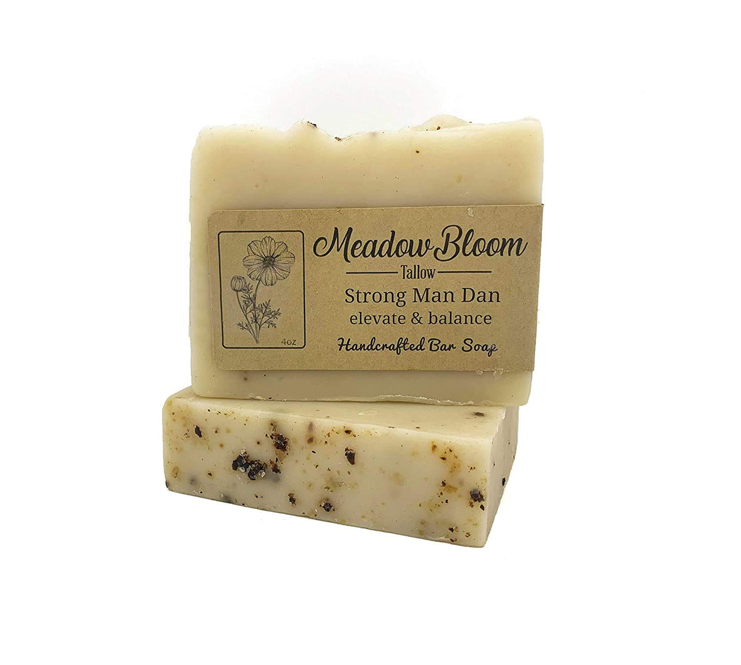 HUNTER CATTLE CO. EST'D 2004 HC Meadow Bloom Tallow Bar Soap - Tea Tree & Juniper 1 Pack - Made with All Natural 100% Grass Fed Tallow Handmade Soap Bar - Great for Face or Body Soap