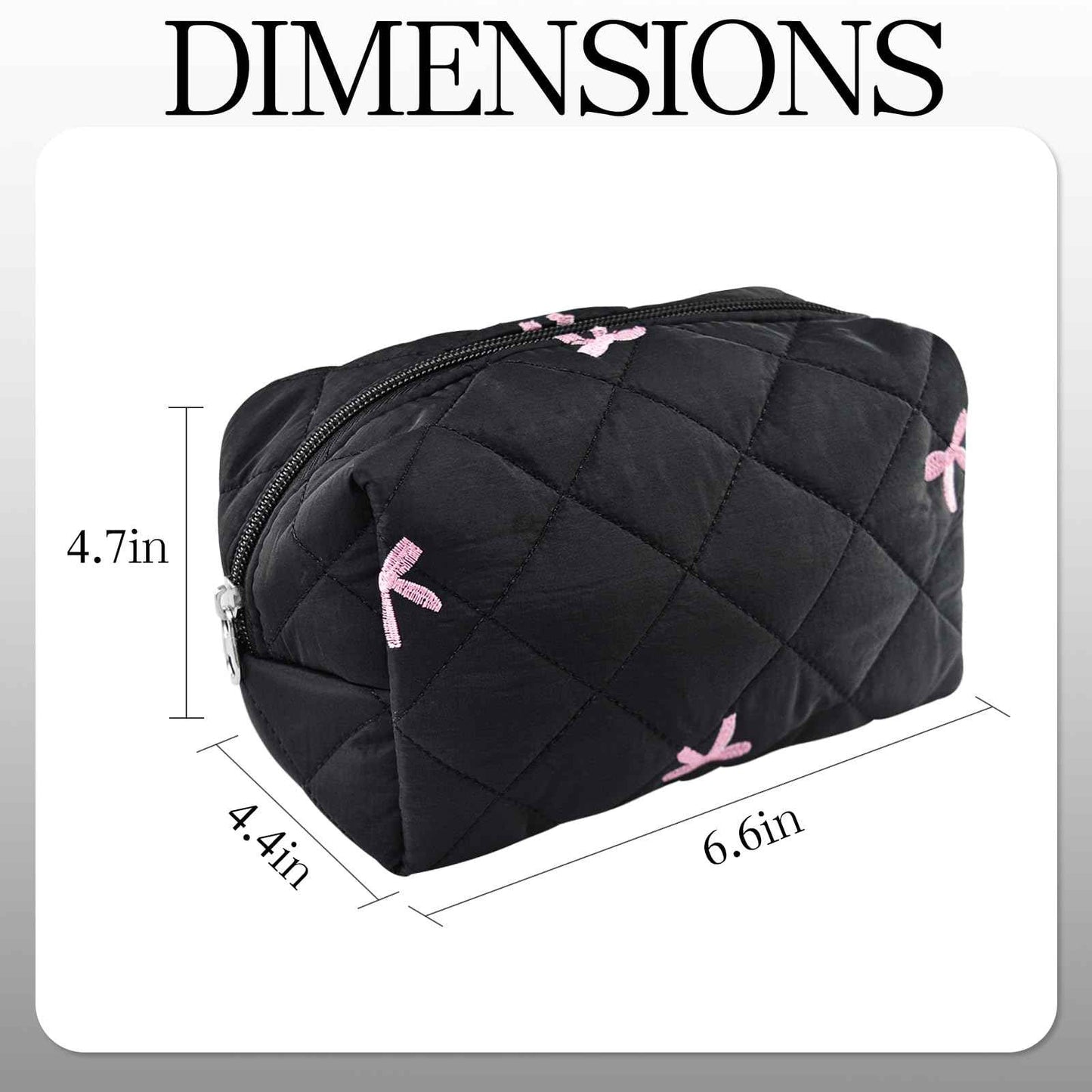 AMZMA Quilted Makeup Pouch,Cotton Puffy Makeup Bag, Coquette Cosmetic Bag for Women and Girls, Aesthetic Organizer Bag, Cute Flower Travel Toiletry Bag