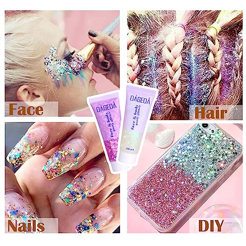 White Holographic Glitter Gel – 50ml Body & Face Sparkle