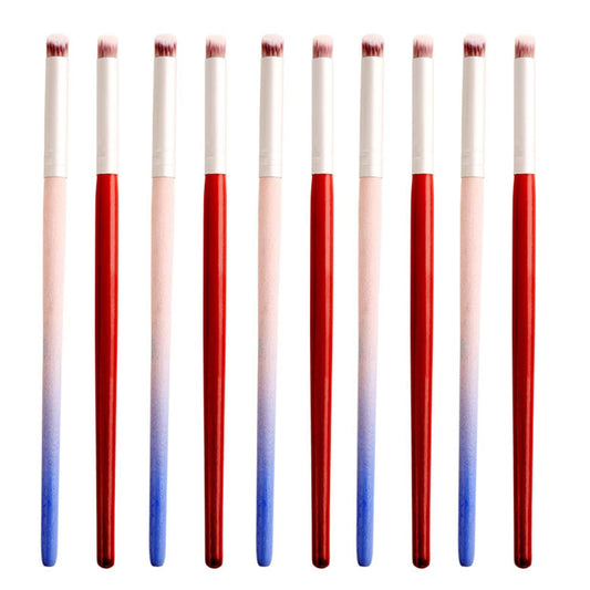 YECIRALA 10Pcs 2 Styles Ombre Nail Brushes For Nail Art Ombre Brush Nail Drawing Brush Nail Art Brushes With Red And Purple Wooden Handle Manicure Diy Tools Nail Ombre Brush Acrylic Nail Accessorie