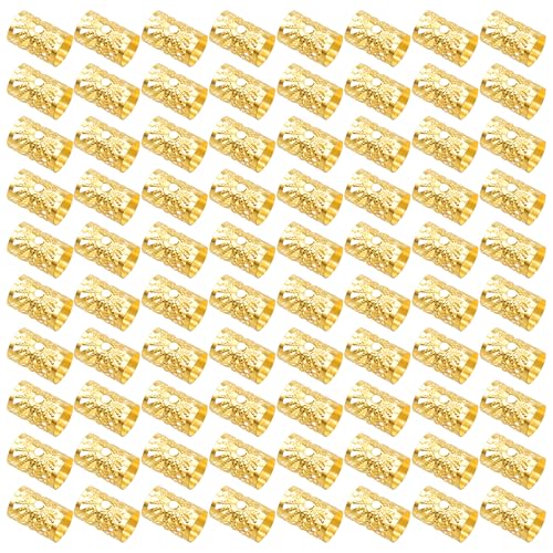 80 Pcs Gold Dreadlock Beads Hair Jewelry Braiding Accessories for Goddess Locs
