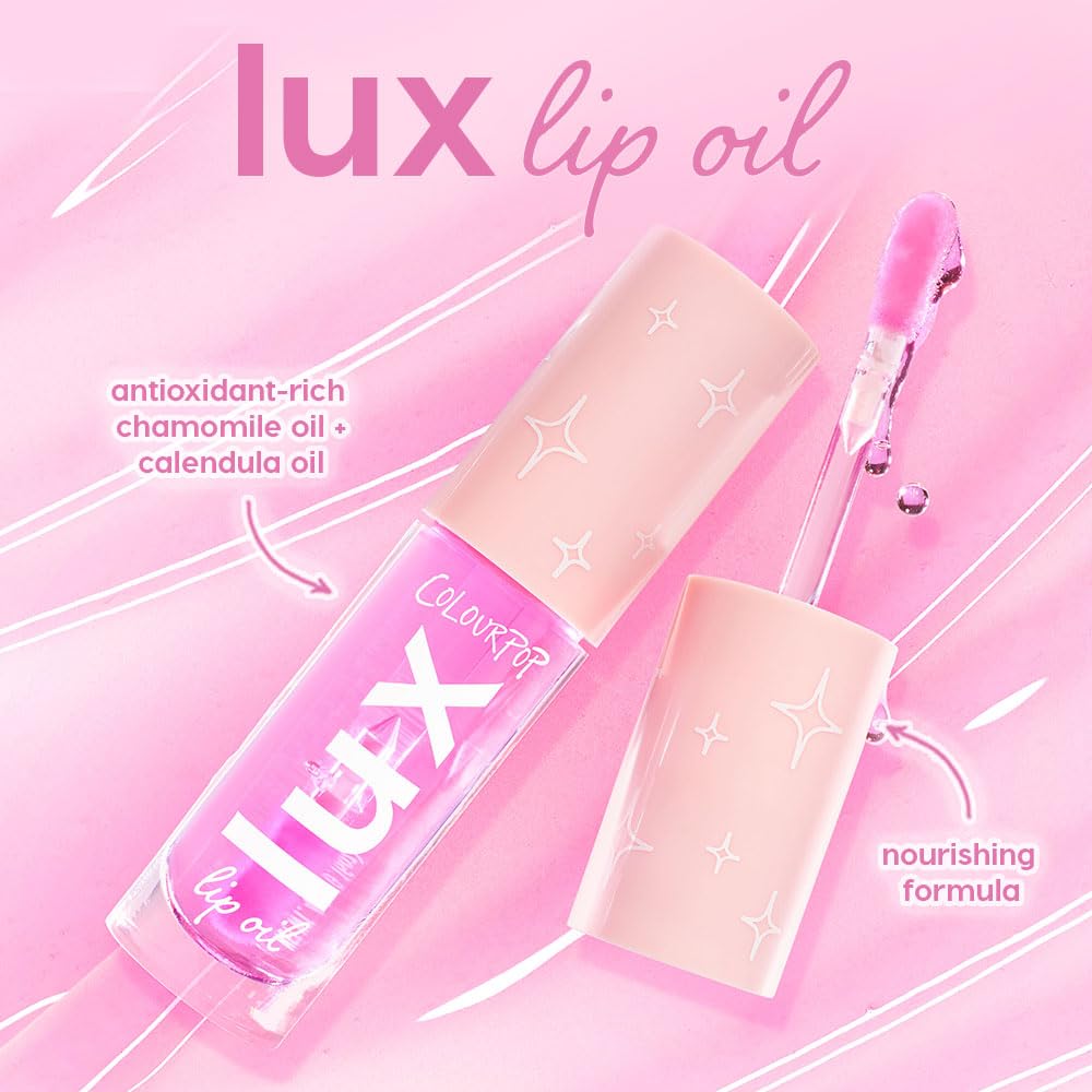 ColourPop Lux Lip Oil - Hydrating, Sheer Tinted Lip Oil Formulated with Antioxidant-Rich Chamomile Extract & Calendula Oil - Non-Greasy, Nourishing Pink Lip Oil - Bengal (0.16 oz)