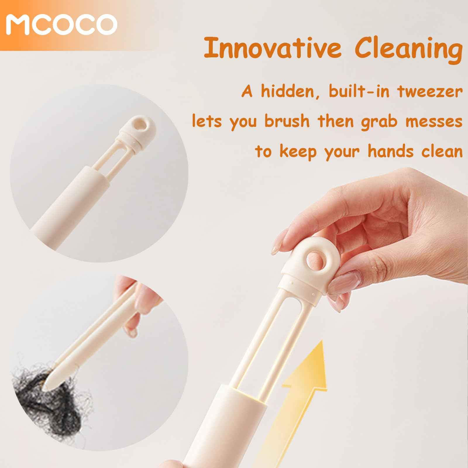 MCOCO Crevice Cleaning Brush Cleaning Brushes for Household use Multi-Purpose Hard Bristle Brushes Bathroom Brush for Kitchen Window Toilet Grout Bottle Sink Corners Blender Small Spaces 2 Pack White