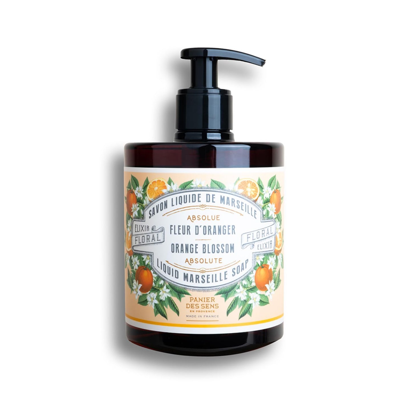 Panier des Sens - Liquid Hand Soap - Orange Blossom Hand Wash - French Marseille Moisturizing Hand Soap with Coconut Oil - Refillable Kitchen & Bathroom Hand Soap - 96% Natural Ingredients -16.9 Fl.oz