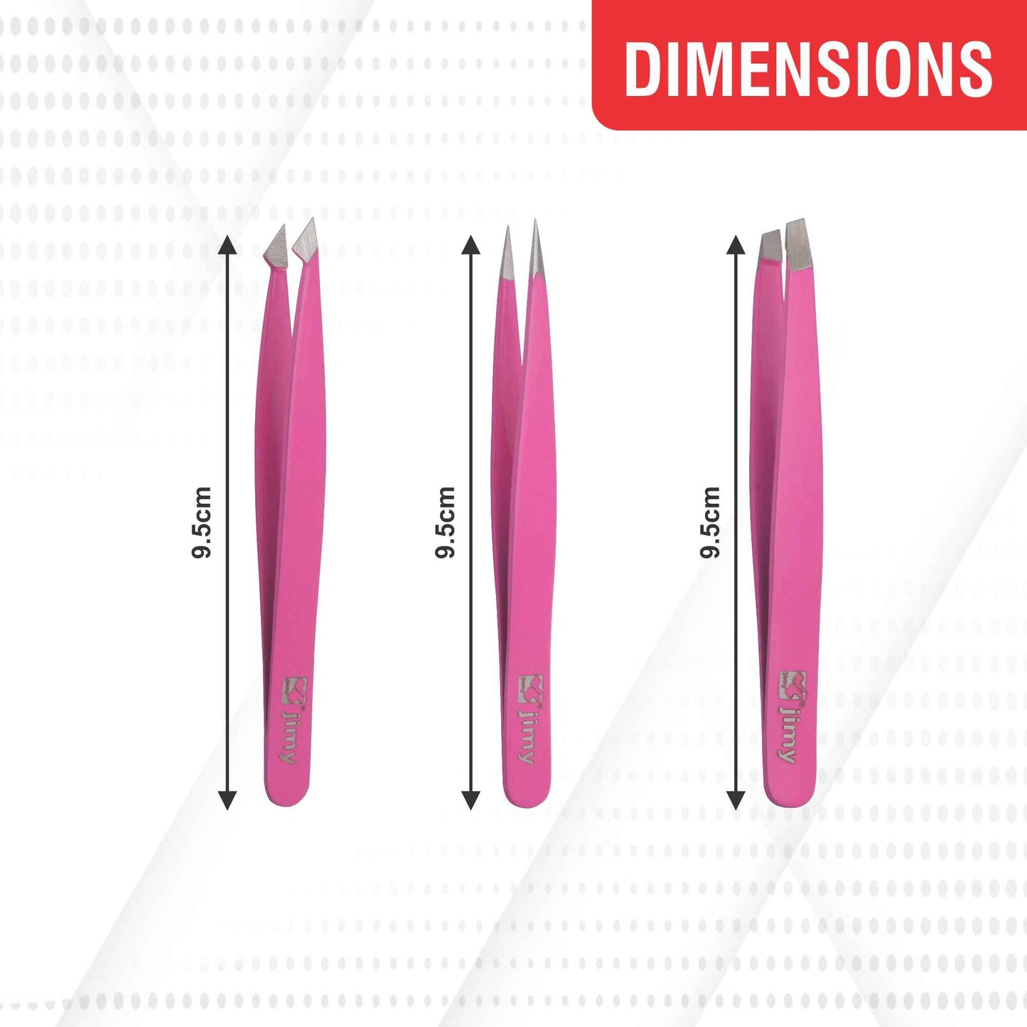 Jimy Eyebrow Tweezers - High Precision Slant Tips Tweezers, Superior Grip, Stainless Steel Tweezers for Women Facial Hair, Sleek Design for Ingrown Hair (Pack Of 3)