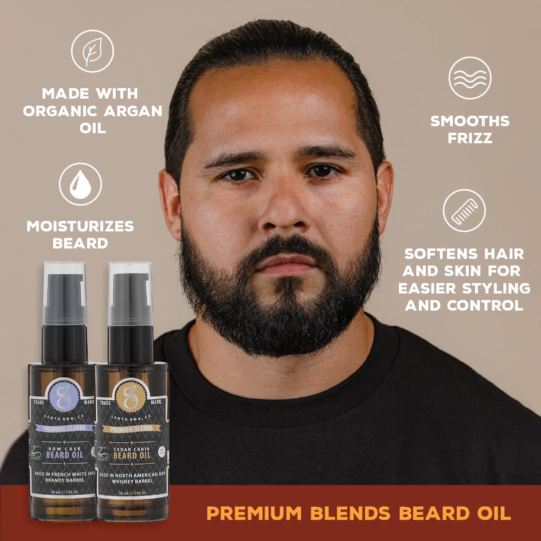 Suavecito Premium Blends Beard Oil - Leave-In Beard Conditioner For Softening Hair, Hydrating Skin, Eliminating Beard Dandruff, Healthy Beard Growth - Whiskey Bar Fragrance - 1 oz