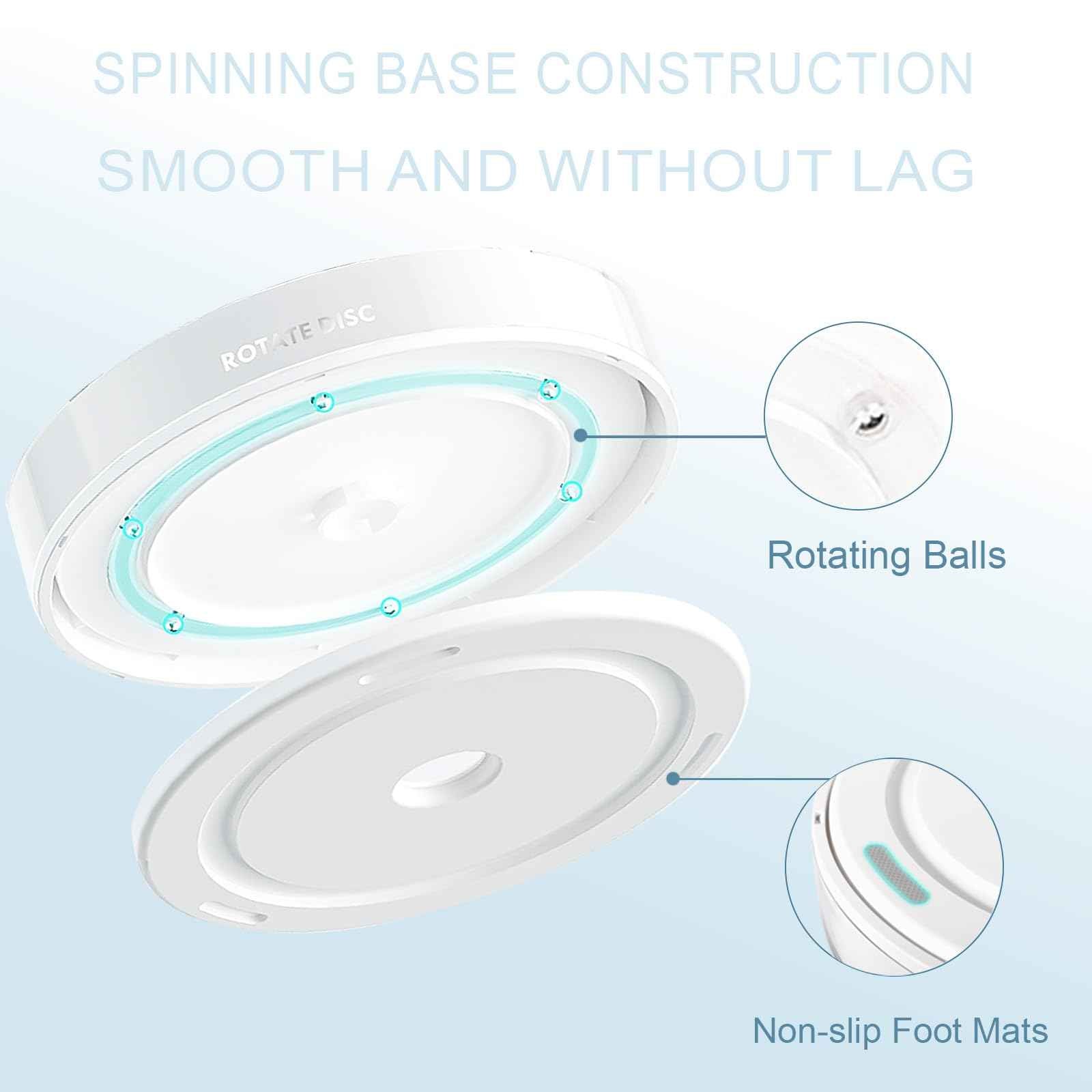 Anyoifax 360 Rotating Makeup Organizer Perfume Tray Skincare Holder Spinning Cosmetic Storage Bathroom Countertop Organizer Lazy Susan Turntable for Dresser, Vanity, Kitchen, Large White