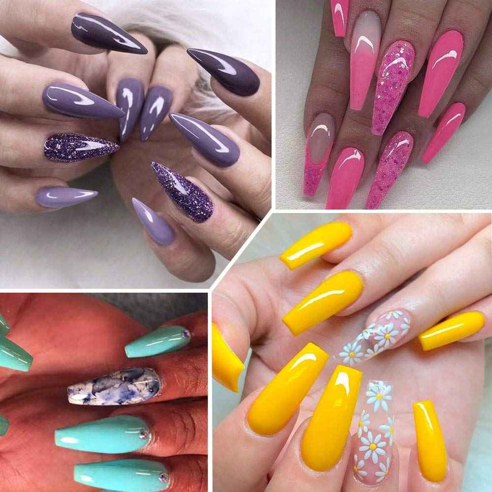 Vishine Poly Nail Extension Gel Kit - 8 Colors, 48W LED UV Lamp, Builder Gel, Slip Solution, Base Top Coat, Rhinestone Nail Manicure Beginner Starter Kit