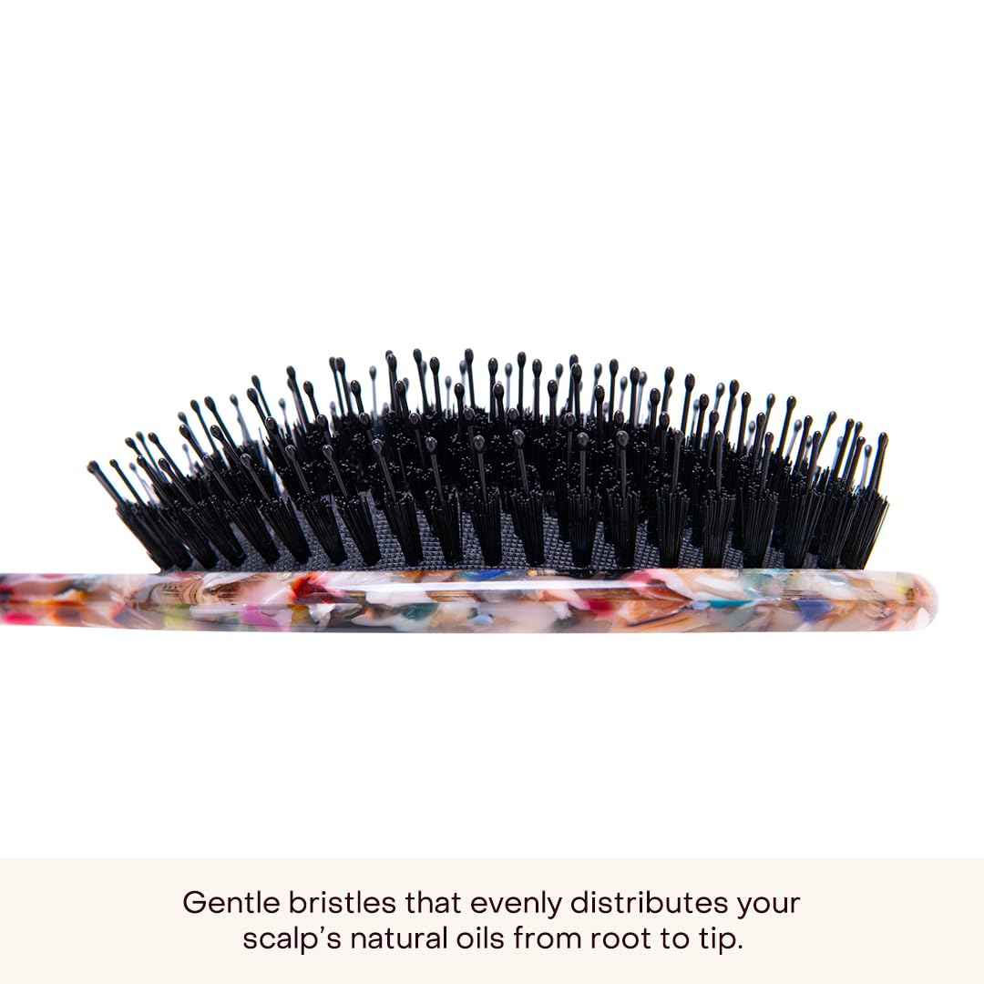 Everist Smooth & Shine Hair Brush – Vegan Boar Bristle Detangling & Smoothing Brush for All Hair Types