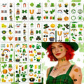St Patrick's Day Temporary Tattoos - 26 Sheet Shamrock Face Stickers