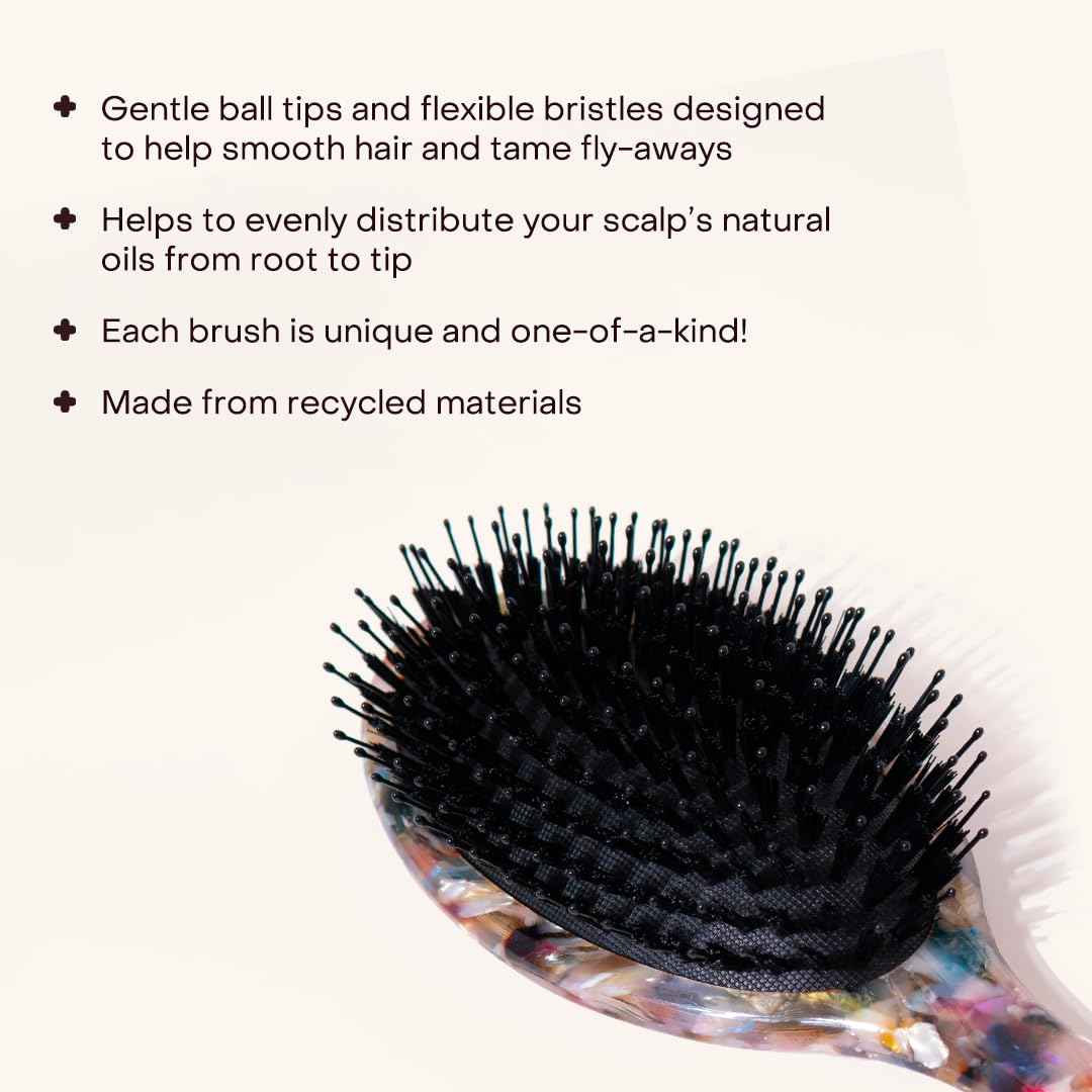 Everist Smooth & Shine Hair Brush – Vegan Boar Bristle Detangling & Smoothing Brush for All Hair Types