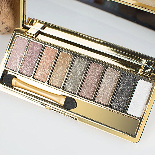 9 Color Shimmer Eyeshadow Palette with Brush & Mirror Set