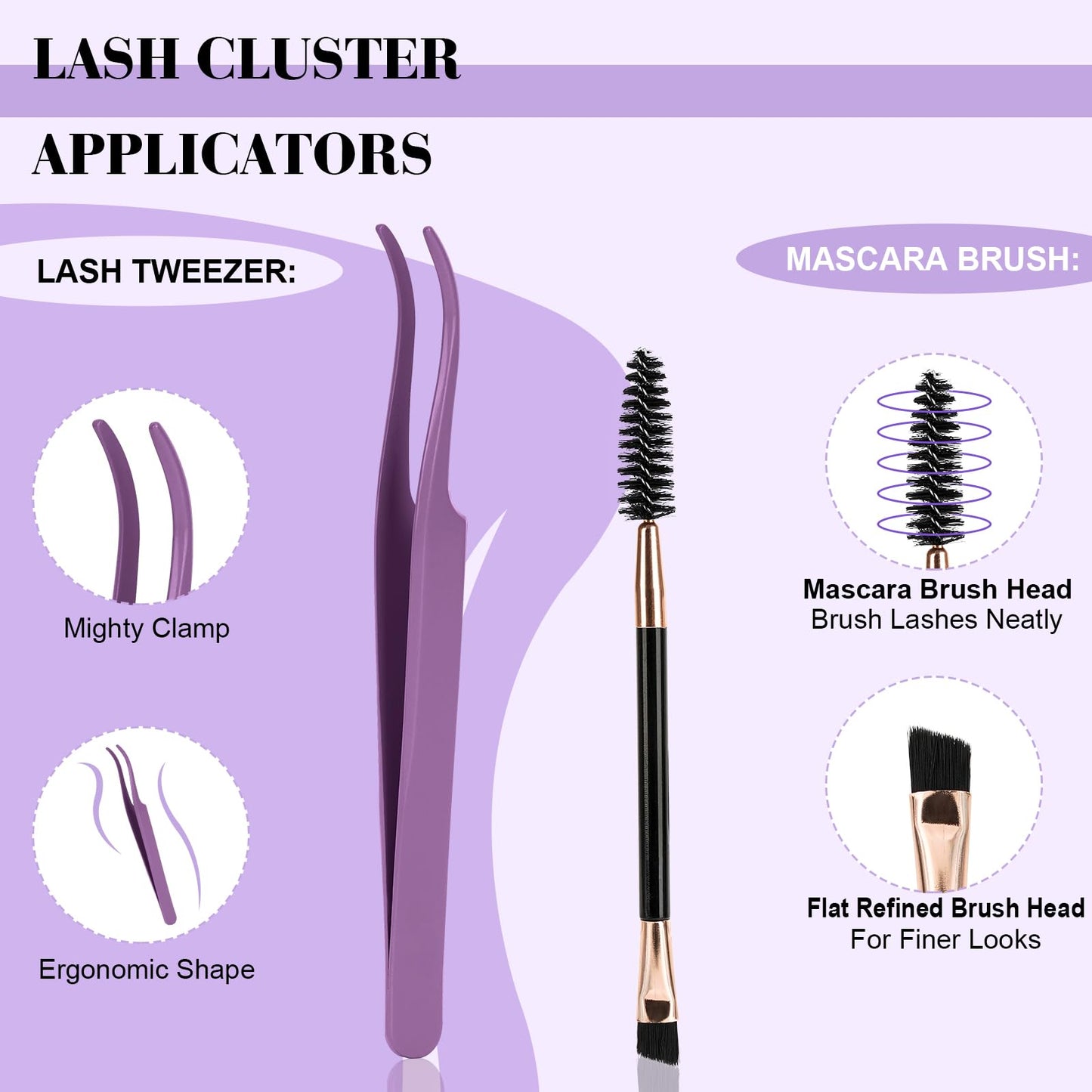 DIY Lash Extension Kit Cluster Lashes 192 PCS Individual Lash Clusters DIY Extension Kit Clusters Volume False Lashes Wispy with Lash Glue and Remover Applications (B52+B53Kit,8-18MIX)