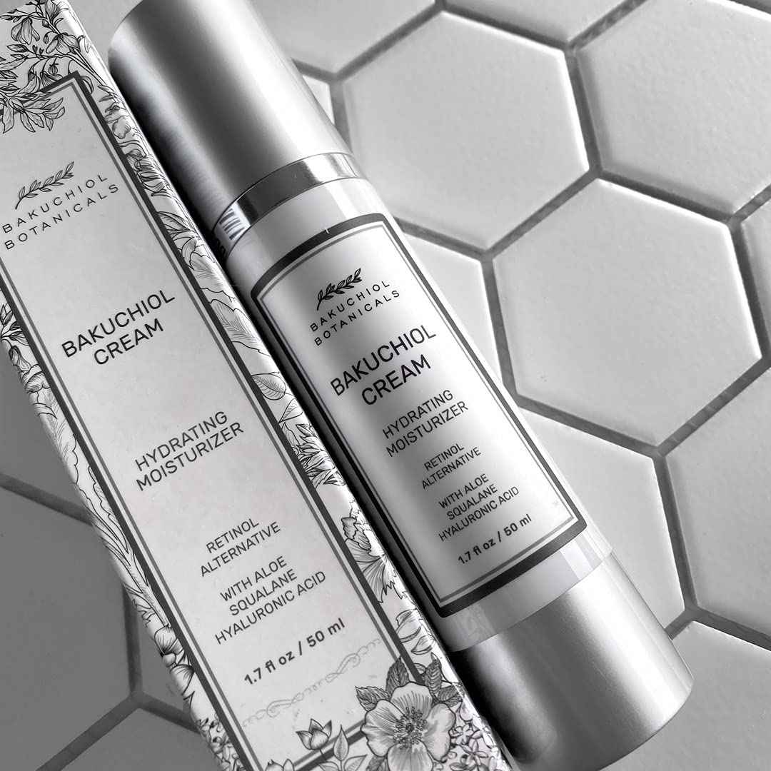 Bakuchiol Moisturizer Cream 1.7 Oz - Retinol Alternative - All Natural Plant Derived Ingredients - Bakuchiol and Squalane, Aloe, Hyaluronic Acid, Squalane, Vitamin E, B5