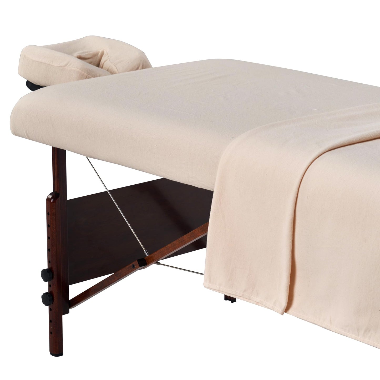 Master Massage Cotton Flannel Sheets Set (3 Piece Set) Massage Table Cover Set, Beauty Salon SPA Bed Replacement Cover, Includes Table Cover, Face Cushion Cover, Table Sheet, Off White