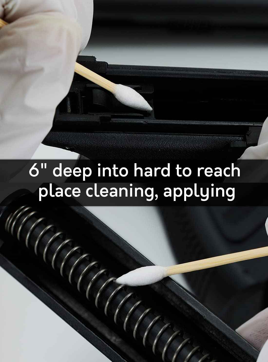 1000 PCS 6" Cotton Swabs - Lint Free Sturdy Cotton Swabs with Bamboo Handle for Gun Cleaning, Makeup, Electronic