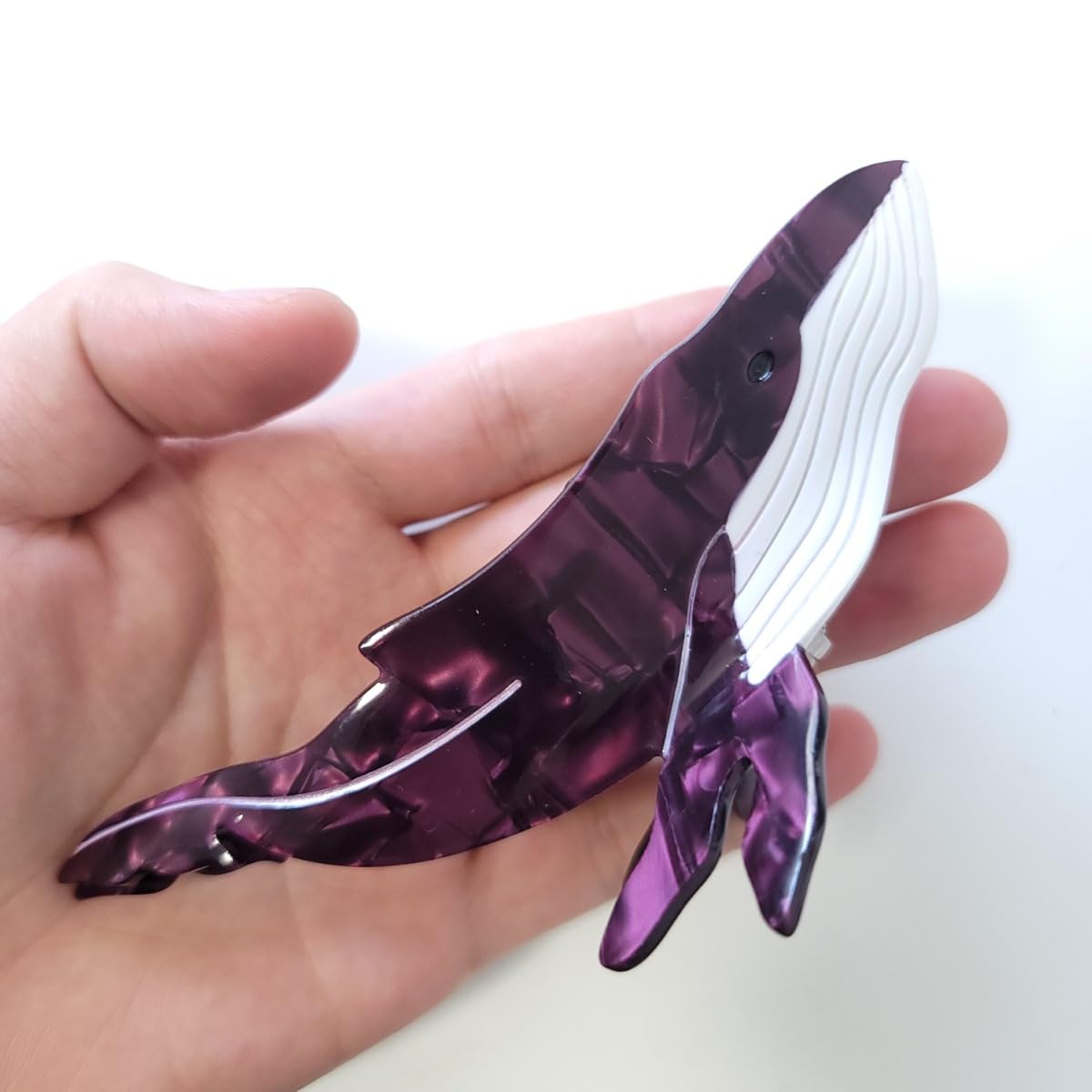 Purple Whale Claw Clip,Acetate Hair Clip,Small Hair Clips for Women