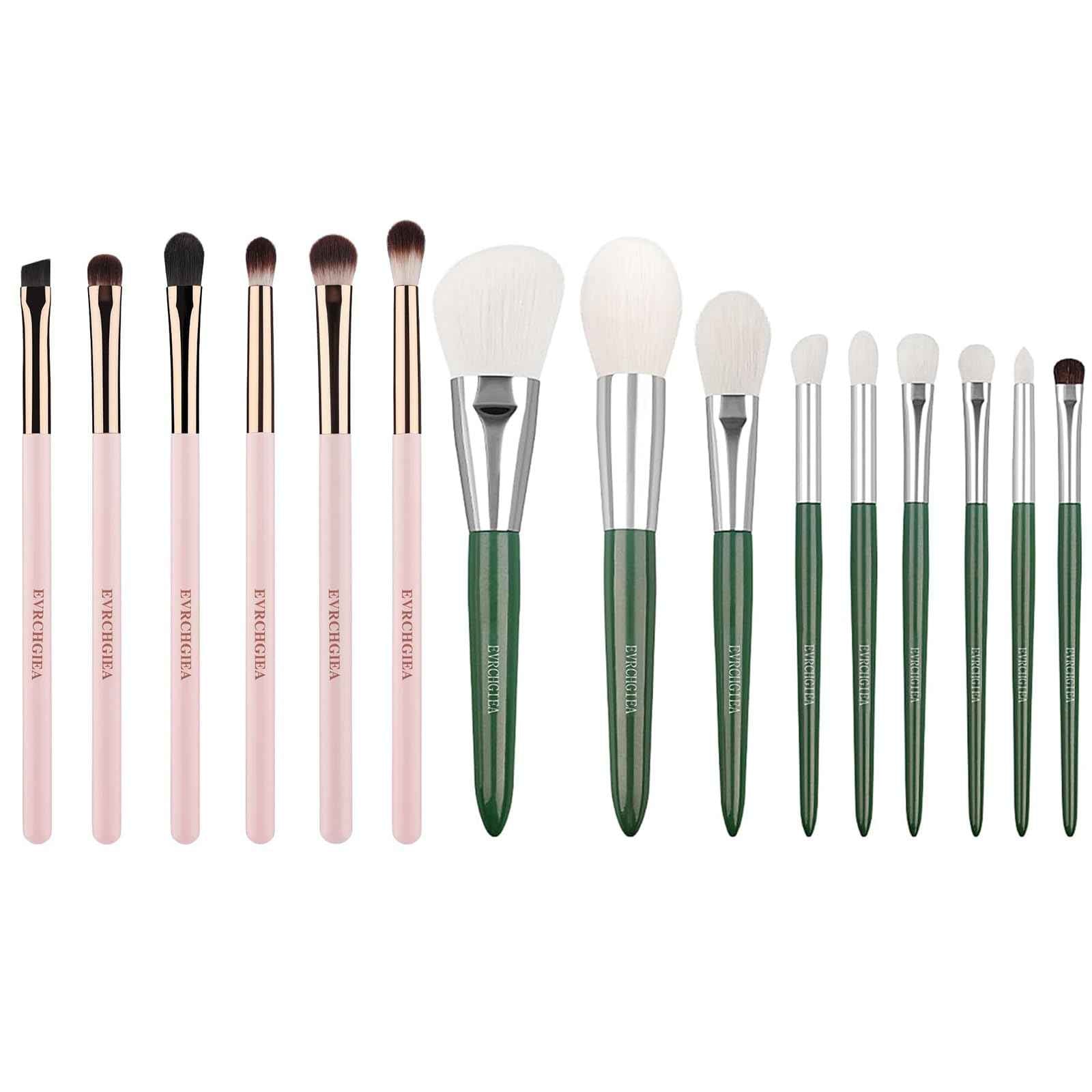 Natural Goat Hair Makeup Brushes Set and Eye Makeup Brush Set, Professional Blending Makeup Brushes