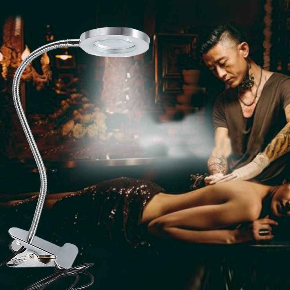 Magnifying Lamp, Portable Clip Permanent Makeup Tattoo Reading 2.5 Times Magnifier Magnifying USB Light Lamp for Makeup Lip Eyebrow Permanent Tattoo Skincare Beauty Reading Working Study