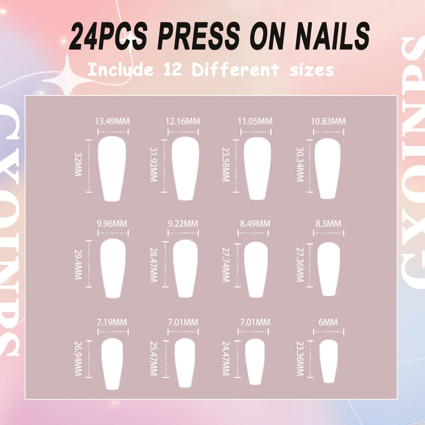 Press on Nails Long Coffin Fake Nails Valentines Acrylic Nails Black Letter Design False Nails Red and Nude Translucent Glue on Nails Rhinestones and Graffiti Stick on Nails for Women 24Pcs