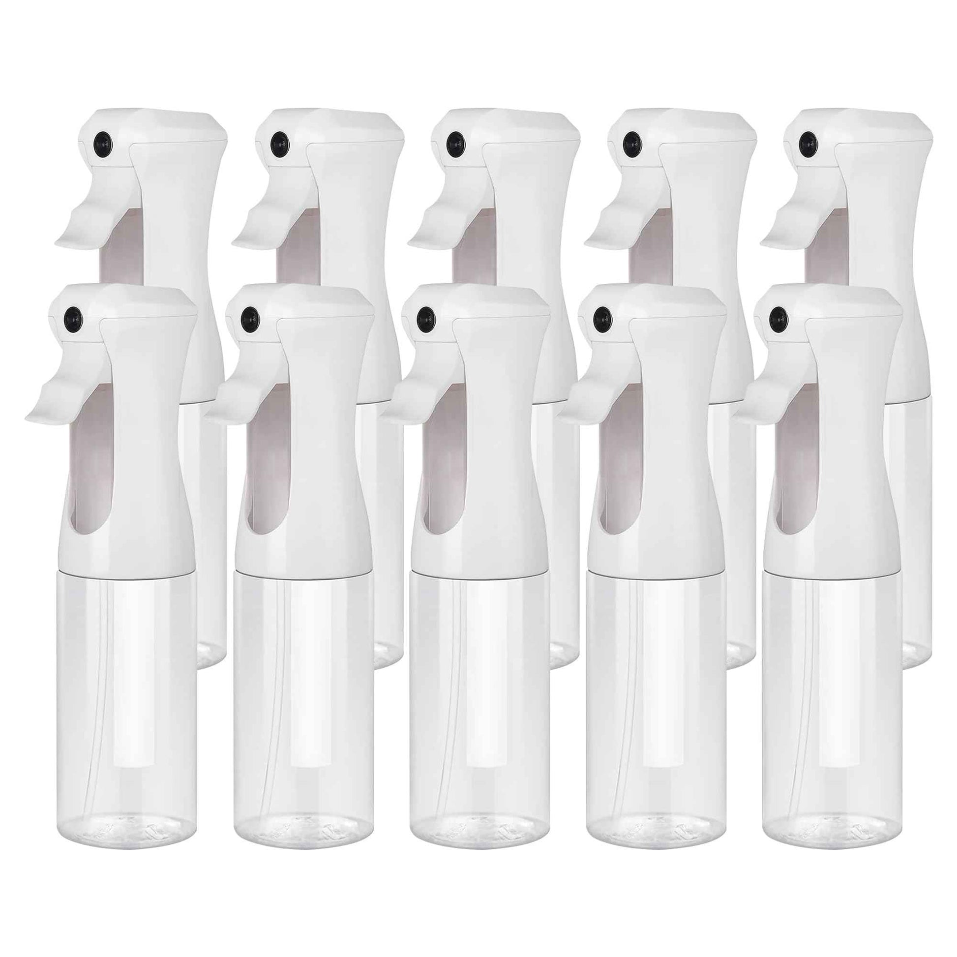 Aquableu Spray Bottle for Hair – 10-Pack Continuous Mist Spray Bottle for Hair Care, Styling, Cleaning, Plants, Pets & Essential Oils (Clear, 6.76oz/200ml)