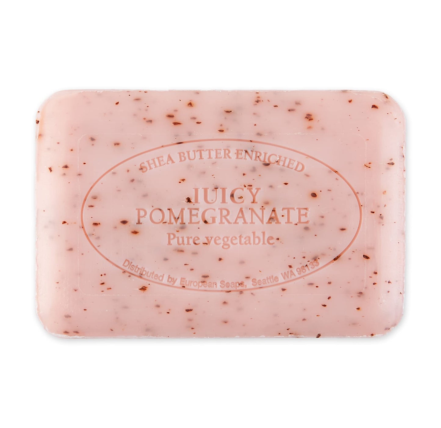 Pre de Provence Artisanal Soap Bar, Enriched with Organic Shea Butter, Natural French Skincare, Quad Milled for Rich Smooth Lather, Juicy Pomegranate, 8.8 Ounce