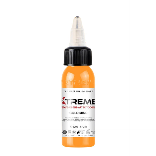 Xtreme Tattoo Ink, Versatile Medium Viscosity for Precision Tattooing, Rich Hue, Quick Healing, Acrylic-Free, Water Based and Premium Quality - Ready-to-Use Tattoo Ink (Gold Mine, 1 oz)