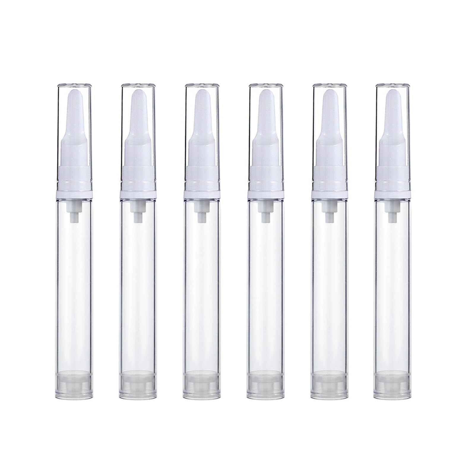 Qeuly 6 Pack Airless Pump Jars Travel Foundation Container, Travel Size Eye Cream Dispenser Empty Refillable Cosmetic Pump Bottles for Lotion Skincare Serum 5ml