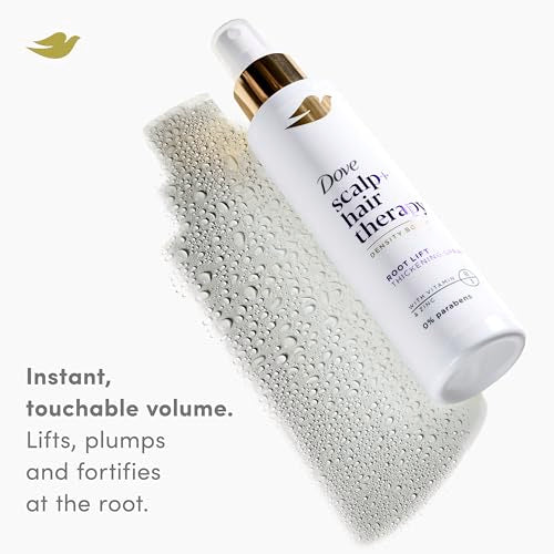 Dove Density Boost Root Lift Thickening Spray for Fuller Hair and Scalp Therapy, with Vitamin B3, Zinc and 0% sulfates, 5 oz