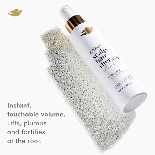 Dove Scalp + Hair Therapy Hair Thickening Spray Density Boost Root Lift Thickening Spray for root lift for lifting, plumping and volumizing hair at the root 5 FL OZ (147 mL)