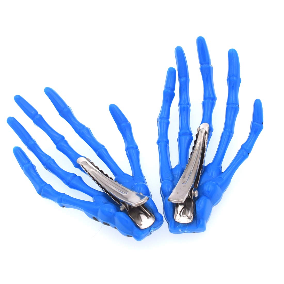 10Pcs Skeleton Hands Hair Clips 3" Halloween Party Hair dress Accessories, Blue