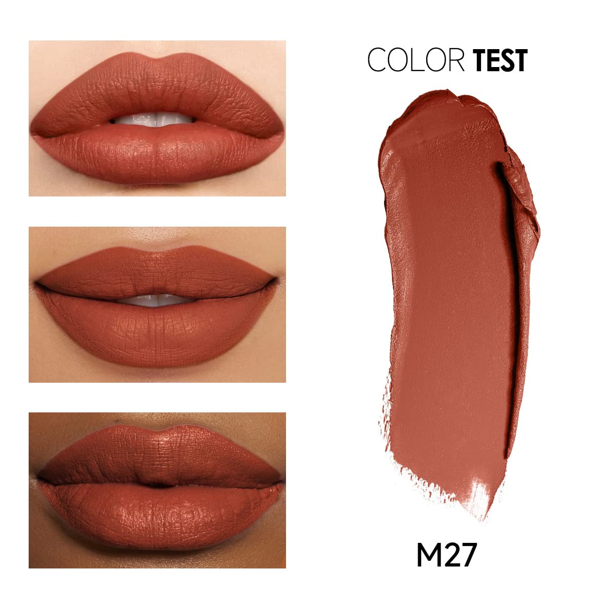 CARSLAN Matte Lipstick Hydrating Lip Color Makeup, Highly Pigmented Lipstick with Moisturizing Formula, Lightweight, Smooth, M27