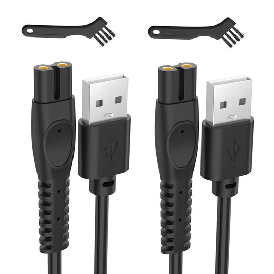 5V Charger Cord Compatible with Philips One Blade QP2724 Charging Cable for Phillips Norelco Oneblade 360, QP1924, QP2834, MG5910, Shaver 3600, 3900, Beard Trimmer Power Cord Replacement 2Pcs