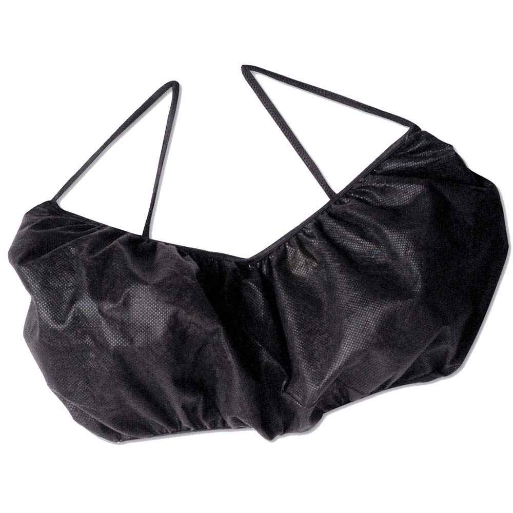Pack of 50 Black Disposable Bras Bikini,Shoulder Loops, Individually Packed - Spray Tan, Spa Salon Top Garment Underwear, Airbrush Spray Tanning Bra