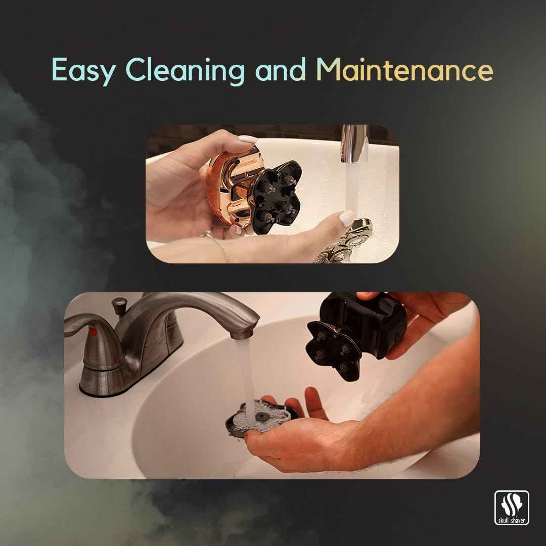 Skull Shaver Carver PRO 4 Head Replacement Blade - Shaver Blade for Wet & Dry Shaving - Rotary Heads Design - Japanese Stainless Steel - Compatible with Pitbull, Palm & Butterfly Kiss Shavers