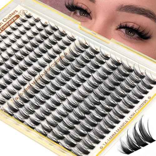 Manga Lash Clusters Fairy Eyelash Clusters Natural Cluster Eyelash Extensions Wispy 10-16mm Lashes Clusters Anime C-Curly Individual Lashes 208pcs Spiky Eyelashes Clusters by Ruairie