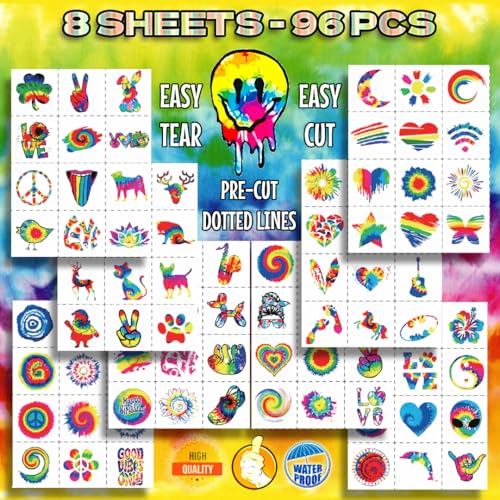 96 Temporary Tattoos for Kids Mixed Designs