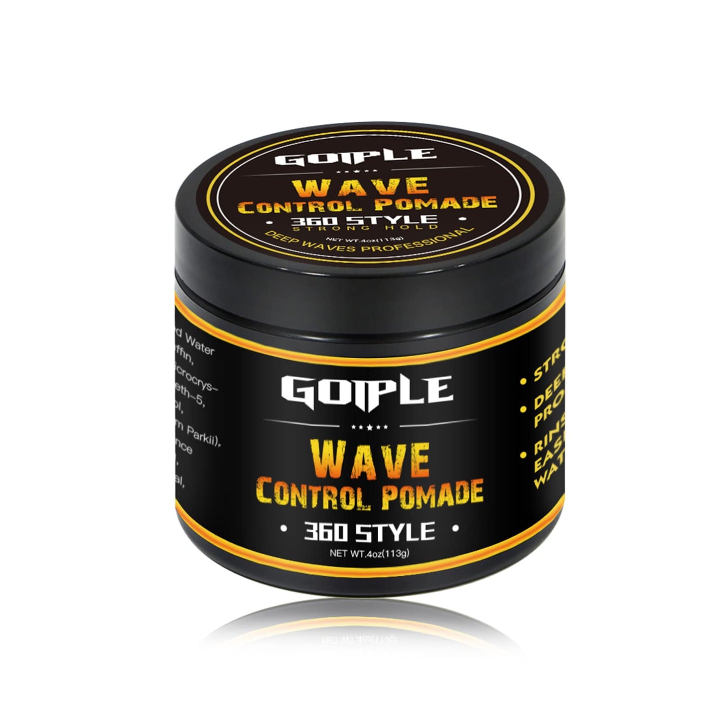 Natural Wave Pomade for Men Strong Hold, Easy Wash 360 Wave Training Hair Cream, Waves Grease for Men Promotes Layered Waves, Moisture, Control and Silky Shine 4oz