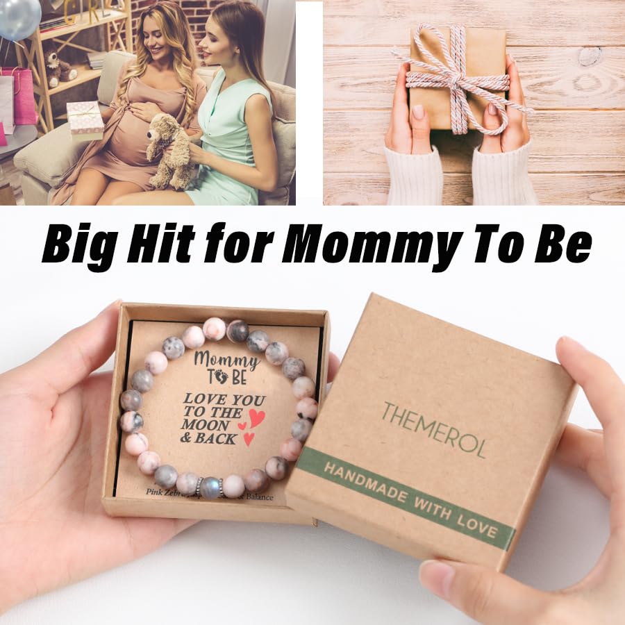 THEMEROL Mom To Be Gifts for 1st Time Mom New Mom Mothers Day Gifts Pregnant Expecting Mom First Time Mom Gift Women Bracelet Mama To Be Gifts Presents Christmas Valentines Day