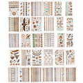 Metallic Temporary Tattoos 6 Sheets Gold Silver