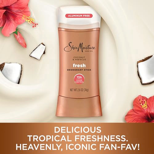 SheaMoisture Coconut & Hibiscus Deodorant Stick 2.6 oz - Aluminum-Free, 72H Freshness