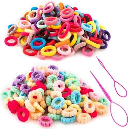 360 Pcs Toddler Hair Ties, Small No Damage Elastic Hair Bands for Baby, Little Girls and Kids, Soft Ponytail Holders, Toddlers Hair Accessories£¨Assorted Colors£©