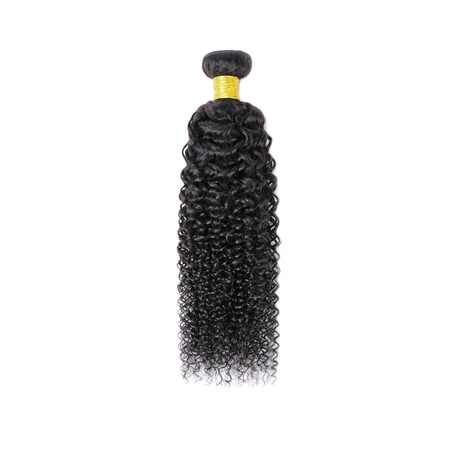 Curly Wave Human Hair Bundles 26 Inch Kinky Curly Single Bundle #1B Natural Black Human Hair Unprocessed Native Virgin Hair 100g Total Double Weft Crochet Human Hair Extensions for Women