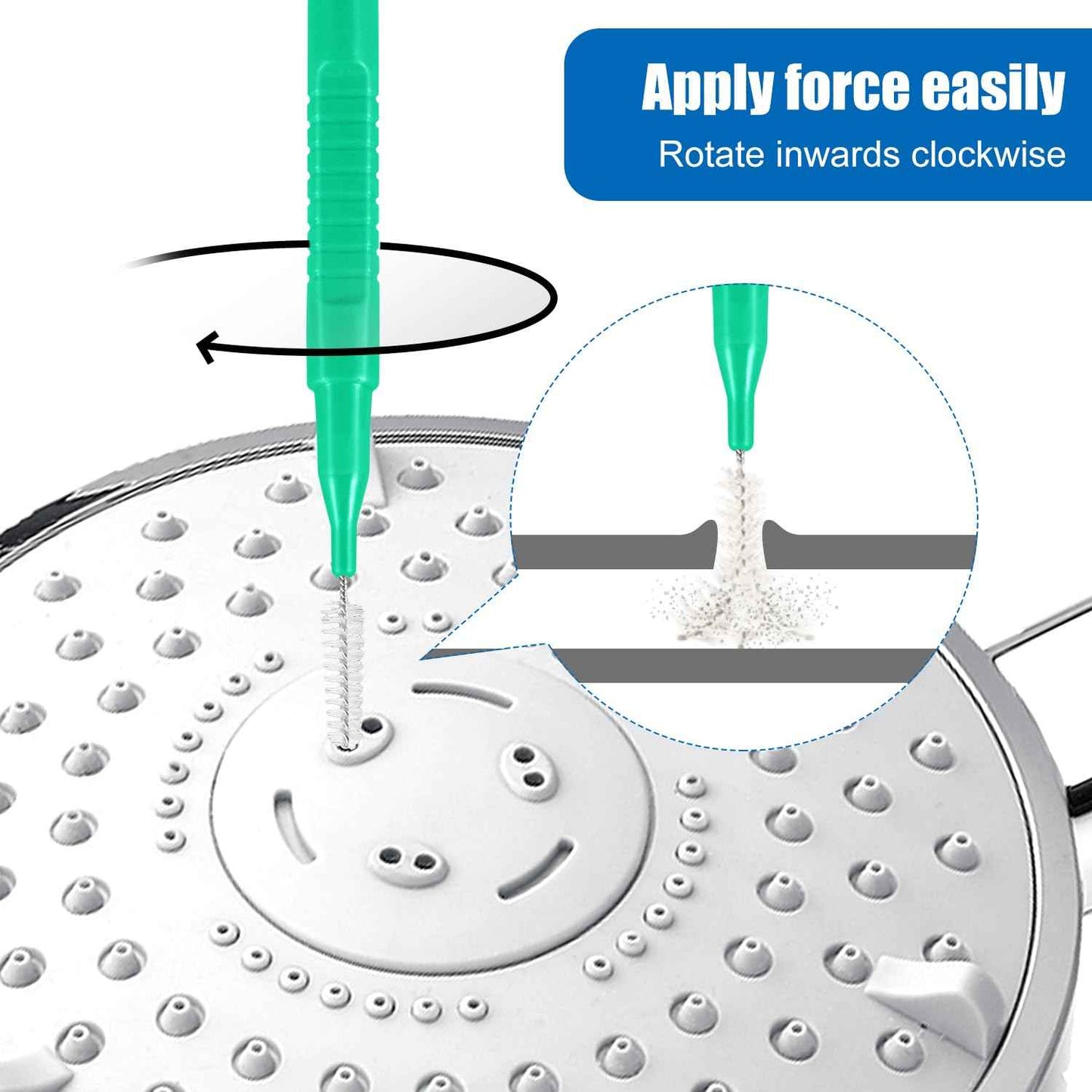 30pcs Shower Head Cleaner Tools, Shower Head Cleaning Brushes Multi-Sized Shower Head Cleaner Picks for Small Hole Anti-Clogging Cleaning Brush for Gap Nozzle Slot (Green)