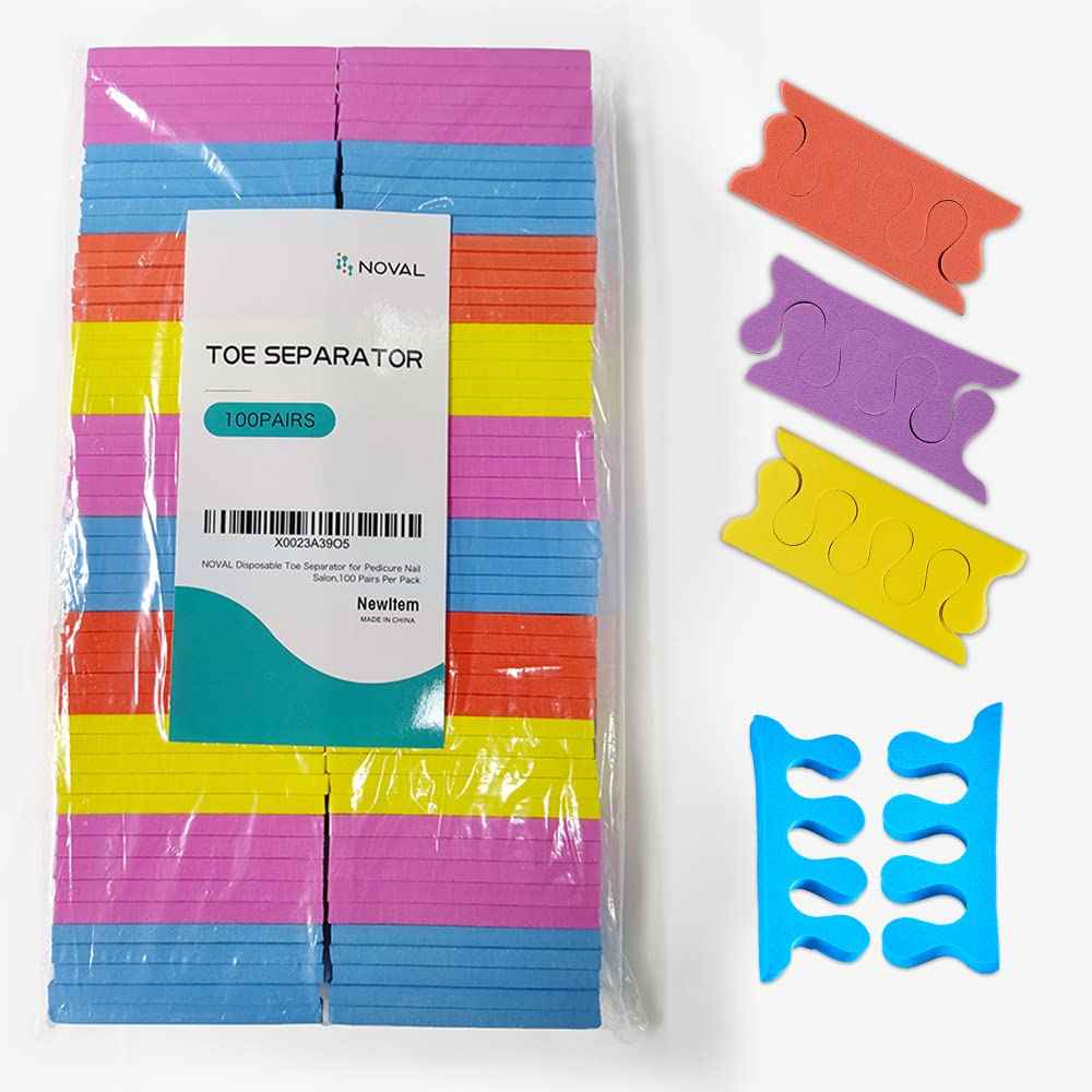 NOVAL Toe Separator Pedicure Toe Separators Foam Bulk,200 PCS (100 Pairs) Toe Separators Pedicure for Nail Polish Nail Salon,for Women & Girls