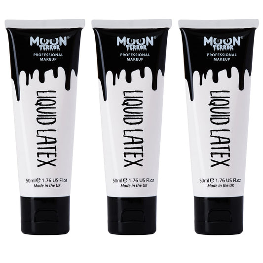 Moon Terror - Pro FX Liquid Latex - 1.69fl oz - SFX Make up for Halloween, Works with Fake Blood & Face Paint - Special Effects Make up (Set of 3)