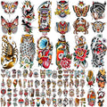 Waterproof Temporary Tattoos for Men Women Kids - 77 Sheets
