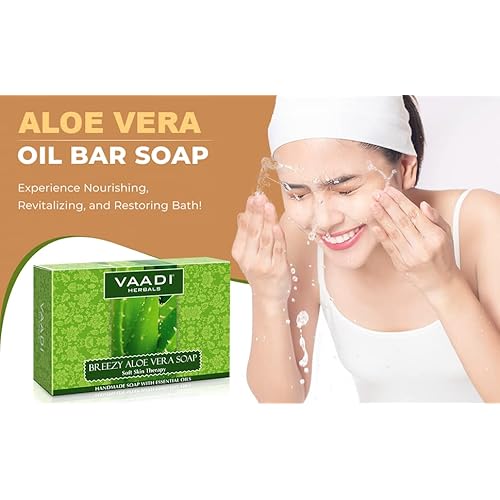 Vaadi Herbals Aloe Vera Soap 75 Grams (10.6 Ounces(Pack of 4 X 75 Grams))