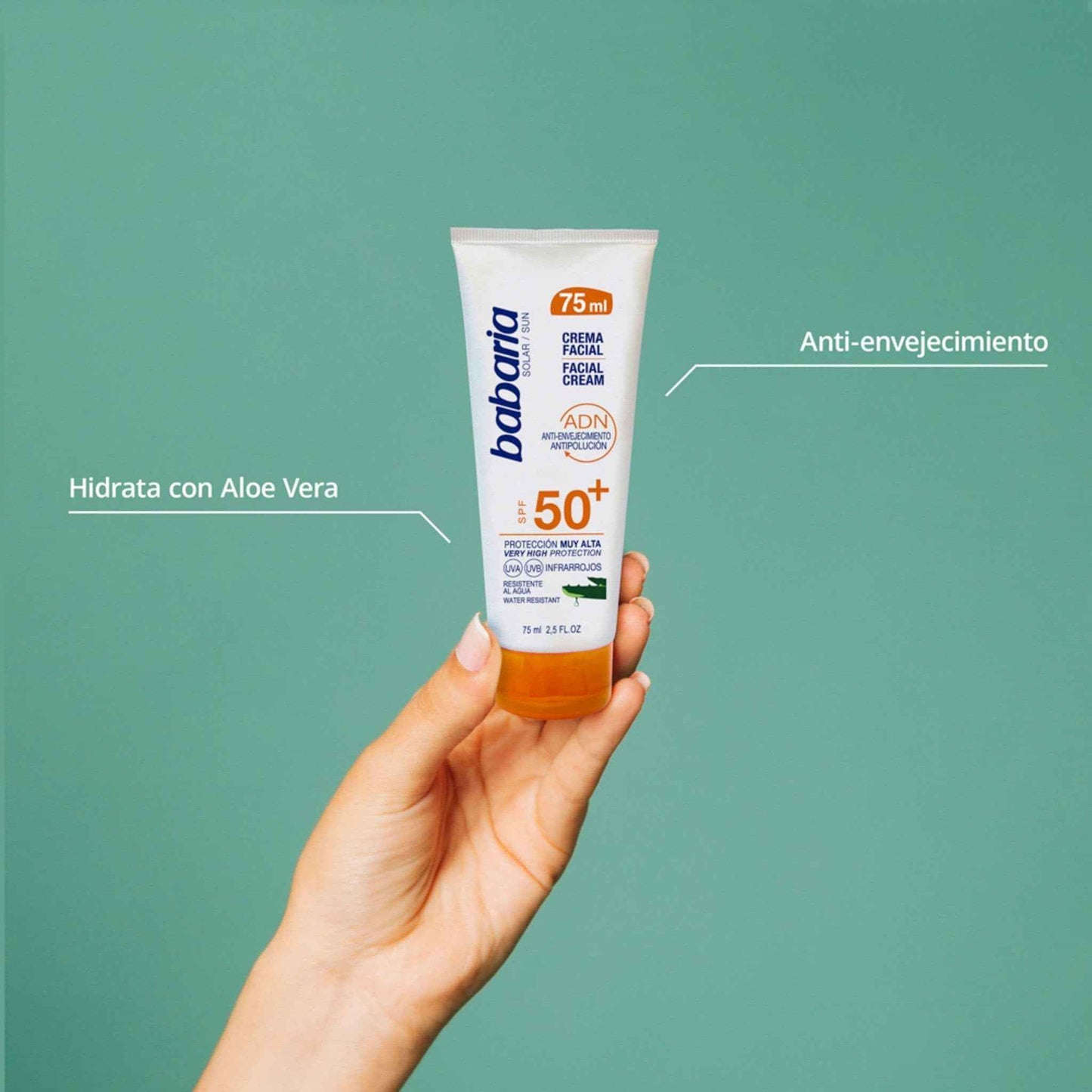 Babaria Aloe Vera Facial Sun Cream SPF 50+ UVA/UVB 75ml