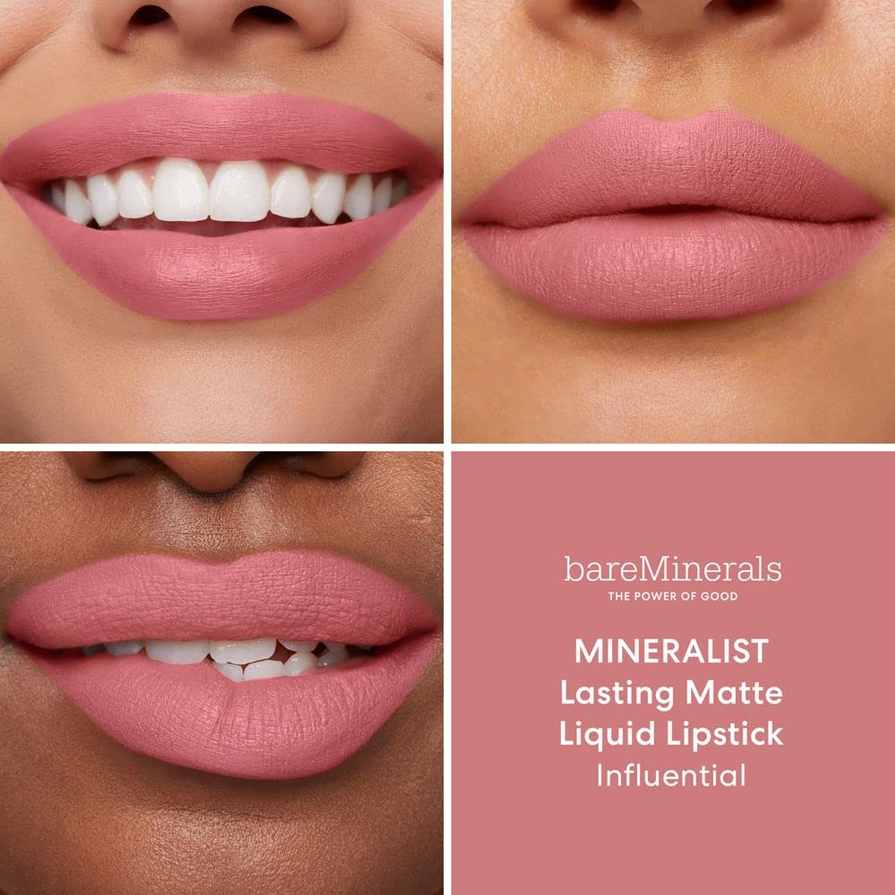 bareMinerals Mineralist Lasting Matte Liquid Lipstick for Women, Velvet Matte Finish, All-Day Wear, Weightless, Non-Drying Formula, Talc-Free Lipstick